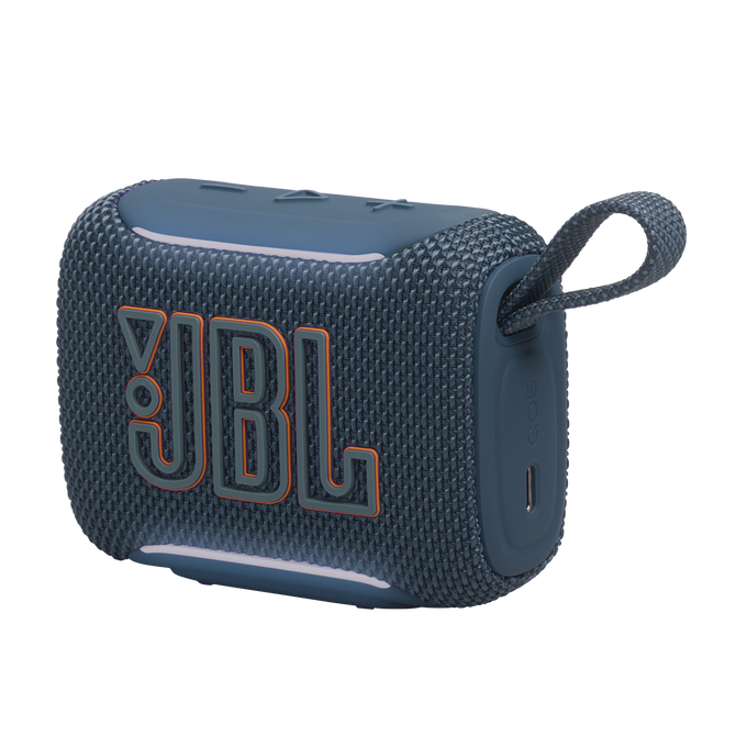 JBL Go 5 - Blue - Ultra-portable waterproof and drop-proof speaker with JBL legendary sound and ambient edge lighting - Detailshot 1 image number null